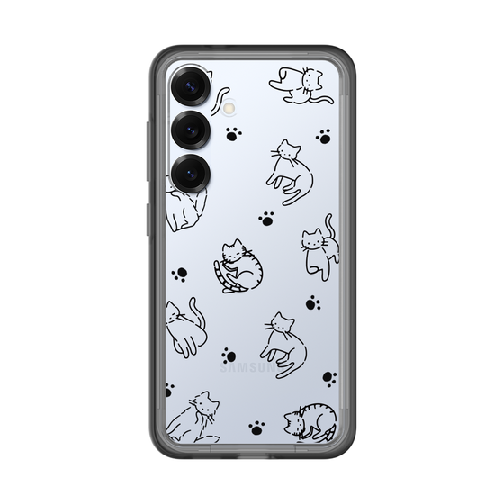 スリムプロテクションプレミアムケース［ オリジナル - CASEPLAYネコ総柄 - black ］