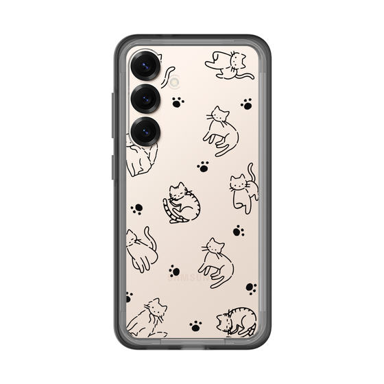 スリムプロテクションプレミアムケース［ オリジナル - CASEPLAYネコ総柄 - black ］