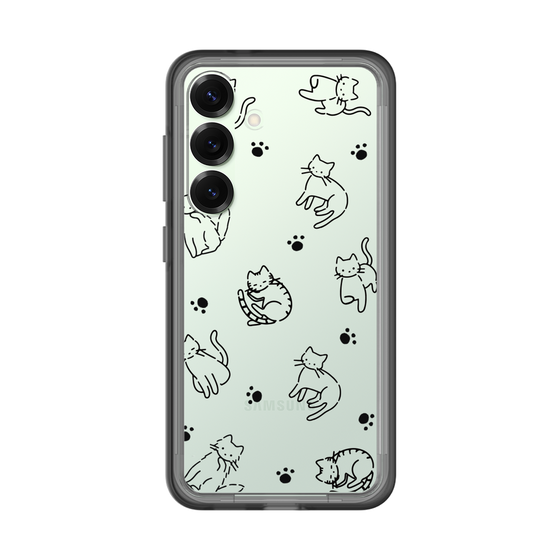 スリムプロテクションプレミアムケース［ オリジナル - CASEPLAYネコ総柄 - black ］