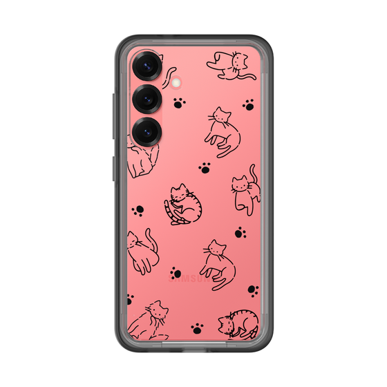 スリムプロテクションプレミアムケース［ オリジナル - CASEPLAYネコ総柄 - black ］