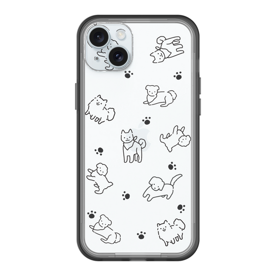 スリムプロテクションプレミアムケース［ オリジナル - CASEPLAYイヌ総柄 - black ］