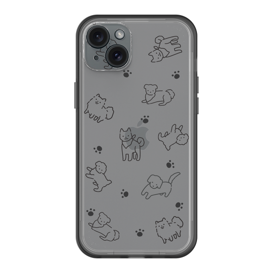 スリムプロテクションプレミアムケース［ オリジナル - CASEPLAYイヌ総柄 - black ］