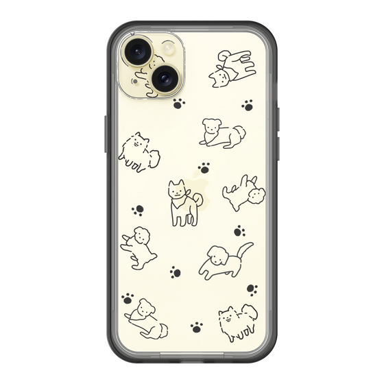 スリムプロテクションプレミアムケース［ オリジナル - CASEPLAYイヌ総柄 - black ］