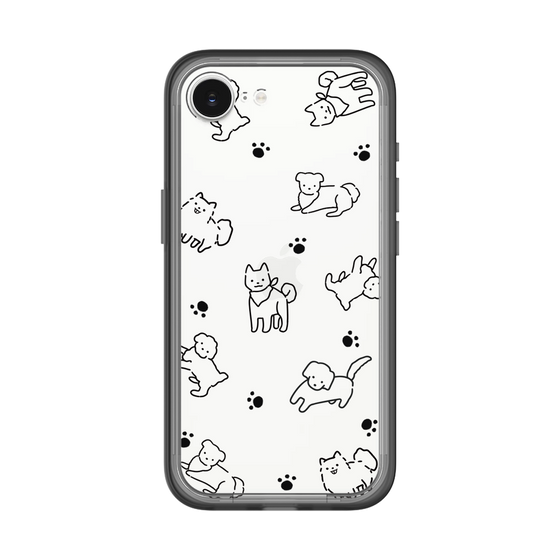 スリムプロテクションプレミアムケース［ オリジナル - CASEPLAYイヌ総柄 - black ］