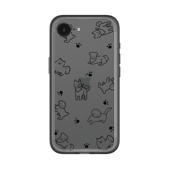 スリムプロテクションプレミアムケース［ オリジナル - CASEPLAYイヌ総柄 - black ］
