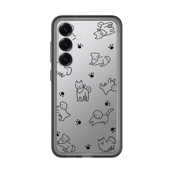 スリムプロテクションプレミアムケース［ オリジナル - CASEPLAYイヌ総柄 - black ］
