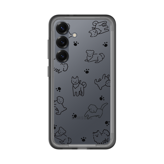 スリムプロテクションプレミアムケース［ オリジナル - CASEPLAYイヌ総柄 - black ］