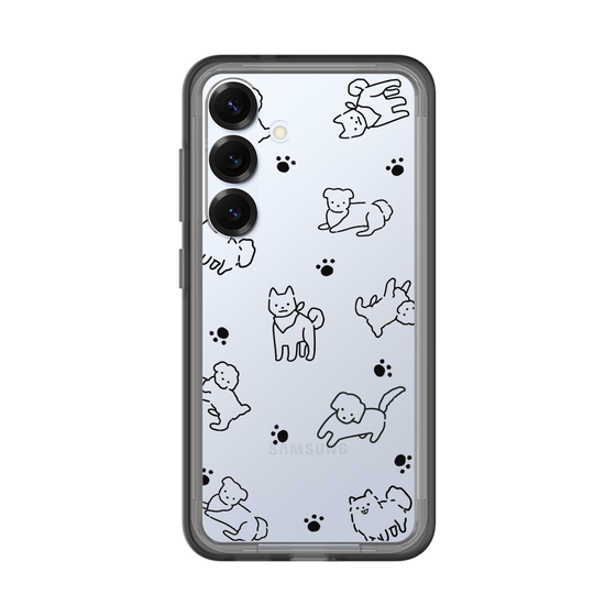 スリムプロテクションプレミアムケース［ オリジナル - CASEPLAYイヌ総柄 - black ］