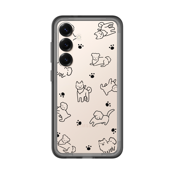 スリムプロテクションプレミアムケース［ オリジナル - CASEPLAYイヌ総柄 - black ］