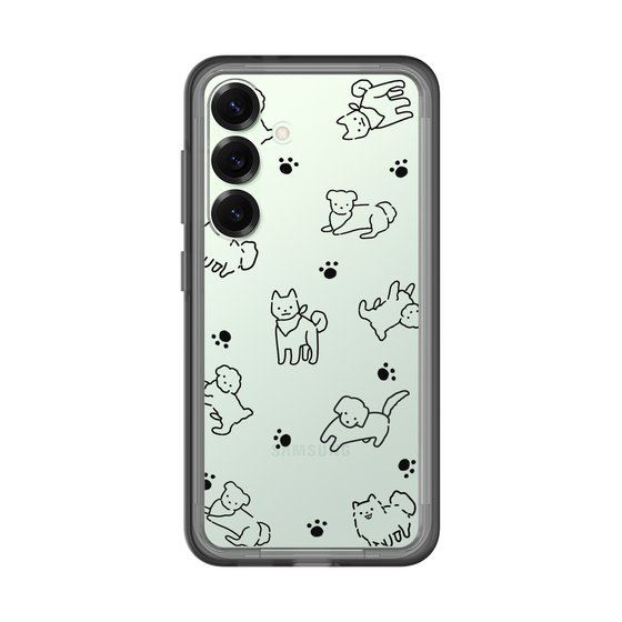 スリムプロテクションプレミアムケース［ オリジナル - CASEPLAYイヌ総柄 - black ］