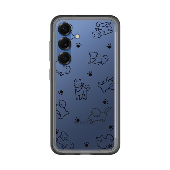 スリムプロテクションプレミアムケース［ オリジナル - CASEPLAYイヌ総柄 - black ］