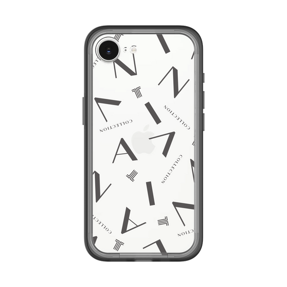 スリムプロテクションプレミアムケース［ LANVIN COLLECTION - タイポグラフィ - グレー ］