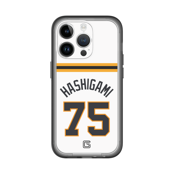 スリムプロテクションプレミアムケース［ 読売ジャイアンツ - #75 HASHIGAMI - ホーム ］