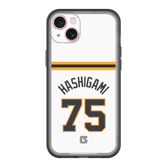 スリムプロテクションプレミアムケース［ 読売ジャイアンツ - #75 HASHIGAMI - ホーム ］
