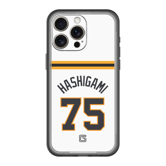 スリムプロテクションプレミアムケース［ 読売ジャイアンツ - #75 HASHIGAMI - ホーム ］