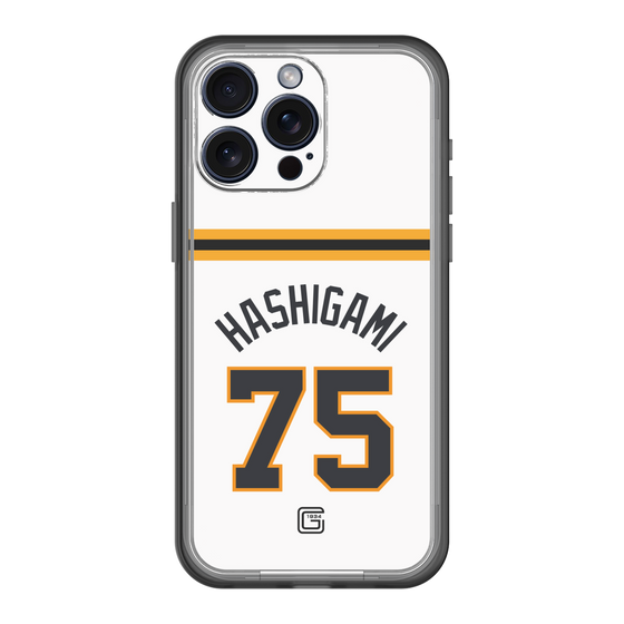 スリムプロテクションプレミアムケース［ 読売ジャイアンツ - #75 HASHIGAMI - ホーム ］