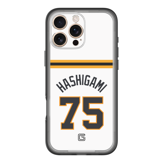 スリムプロテクションプレミアムケース［ 読売ジャイアンツ - #75 HASHIGAMI - ホーム ］