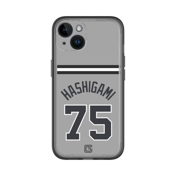 スリムプロテクションプレミアムケース［ 読売ジャイアンツ - #75 HASHIGAMI - ビジター ］