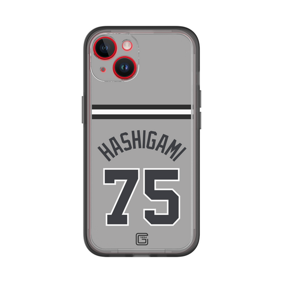 スリムプロテクションプレミアムケース［ 読売ジャイアンツ - #75 HASHIGAMI - ビジター ］