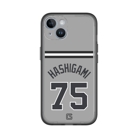 スリムプロテクションプレミアムケース［ 読売ジャイアンツ - #75 HASHIGAMI - ビジター ］