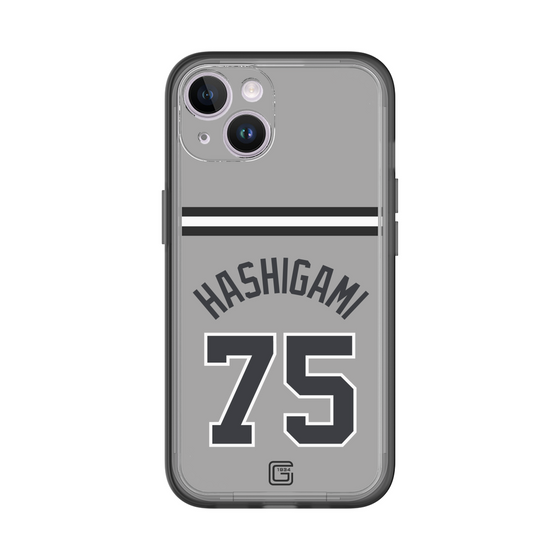 スリムプロテクションプレミアムケース［ 読売ジャイアンツ - #75 HASHIGAMI - ビジター ］