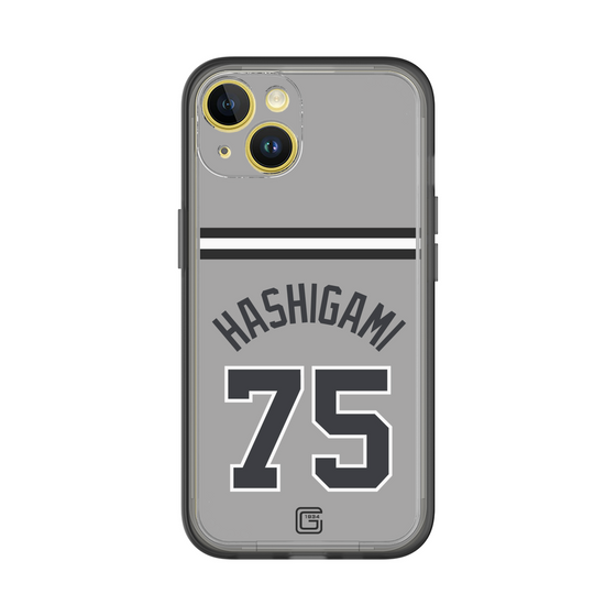 スリムプロテクションプレミアムケース［ 読売ジャイアンツ - #75 HASHIGAMI - ビジター ］