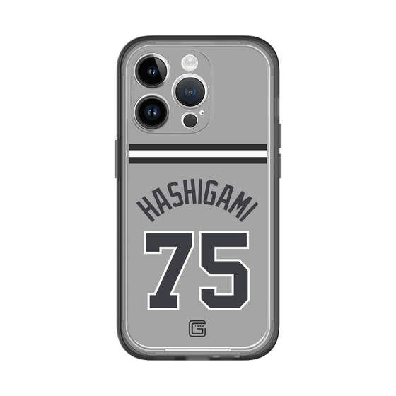 スリムプロテクションプレミアムケース［ 読売ジャイアンツ - #75 HASHIGAMI - ビジター ］