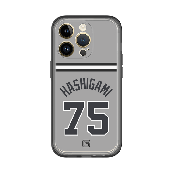 スリムプロテクションプレミアムケース［ 読売ジャイアンツ - #75 HASHIGAMI - ビジター ］