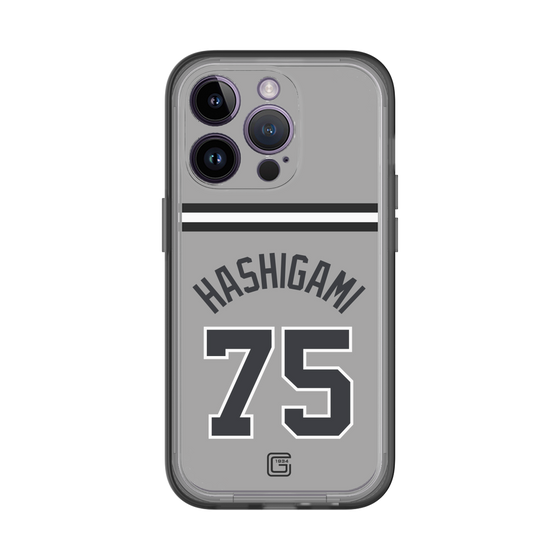 スリムプロテクションプレミアムケース［ 読売ジャイアンツ - #75 HASHIGAMI - ビジター ］