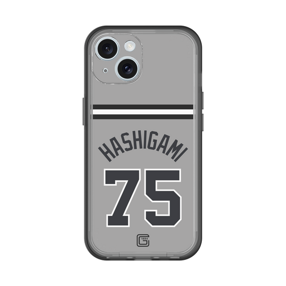 スリムプロテクションプレミアムケース［ 読売ジャイアンツ - #75 HASHIGAMI - ビジター ］