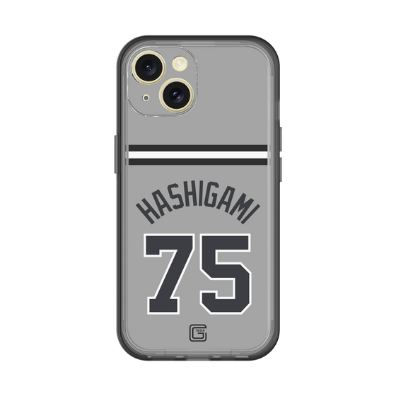 スリムプロテクションプレミアムケース［ 読売ジャイアンツ - #75 HASHIGAMI - ビジター ］