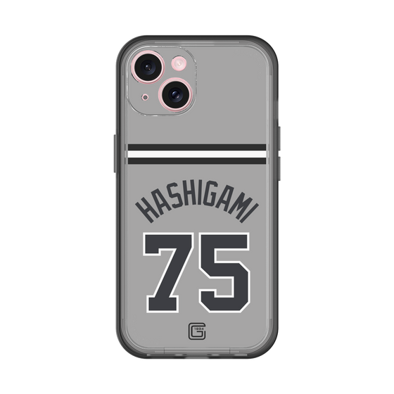 スリムプロテクションプレミアムケース［ 読売ジャイアンツ - #75 HASHIGAMI - ビジター ］