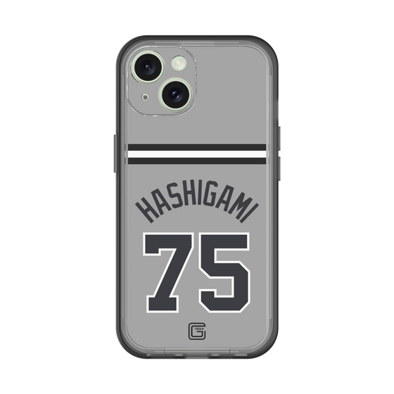 スリムプロテクションプレミアムケース［ 読売ジャイアンツ - #75 HASHIGAMI - ビジター ］