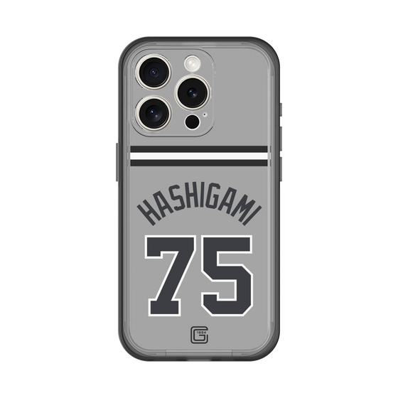 スリムプロテクションプレミアムケース［ 読売ジャイアンツ - #75 HASHIGAMI - ビジター ］