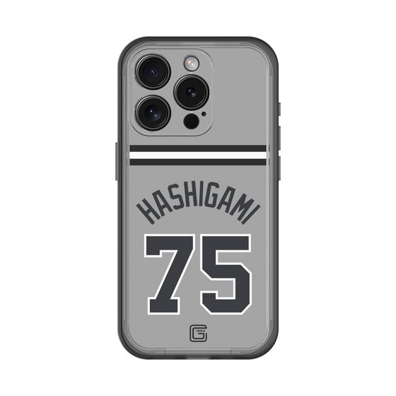 スリムプロテクションプレミアムケース［ 読売ジャイアンツ - #75 HASHIGAMI - ビジター ］