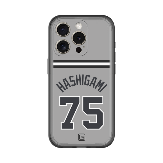 スリムプロテクションプレミアムケース［ 読売ジャイアンツ - #75 HASHIGAMI - ビジター ］