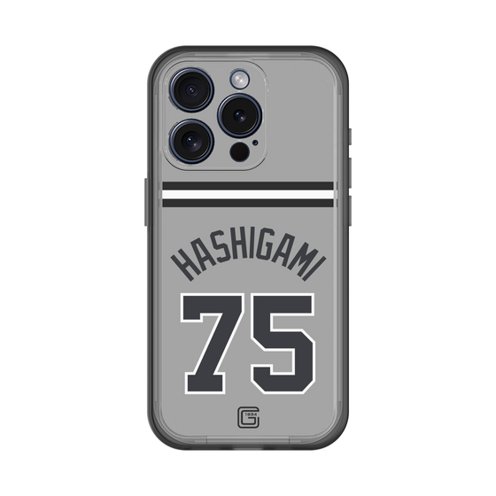 スリムプロテクションプレミアムケース［ 読売ジャイアンツ - #75 HASHIGAMI - ビジター ］