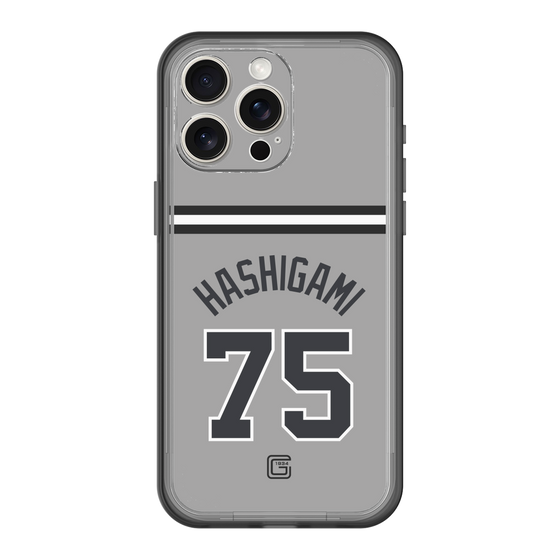 スリムプロテクションプレミアムケース［ 読売ジャイアンツ - #75 HASHIGAMI - ビジター ］