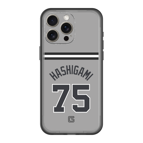 スリムプロテクションプレミアムケース［ 読売ジャイアンツ - #75 HASHIGAMI - ビジター ］
