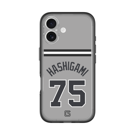 スリムプロテクションプレミアムケース［ 読売ジャイアンツ - #75 HASHIGAMI - ビジター ］