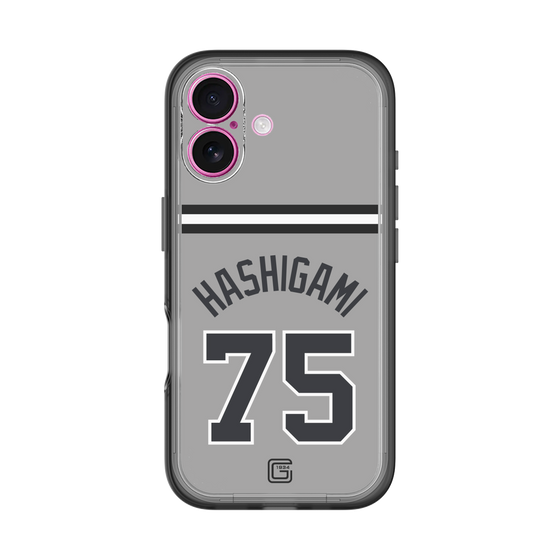 スリムプロテクションプレミアムケース［ 読売ジャイアンツ - #75 HASHIGAMI - ビジター ］