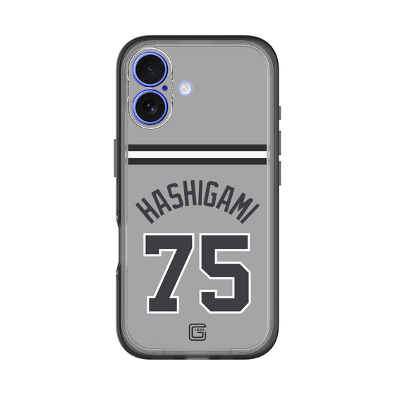スリムプロテクションプレミアムケース［ 読売ジャイアンツ - #75 HASHIGAMI - ビジター ］