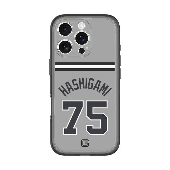 スリムプロテクションプレミアムケース［ 読売ジャイアンツ - #75 HASHIGAMI - ビジター ］