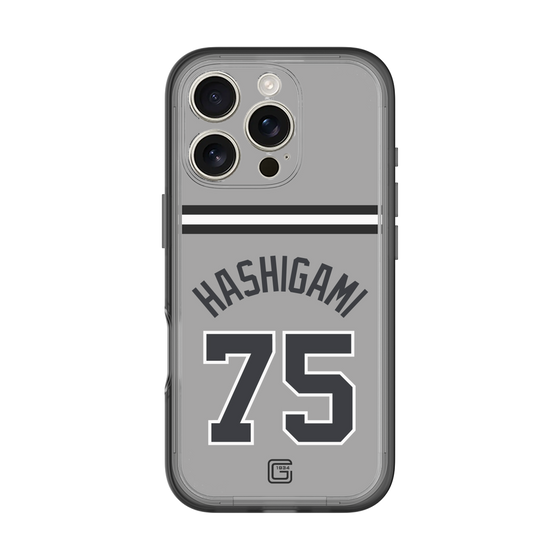 スリムプロテクションプレミアムケース［ 読売ジャイアンツ - #75 HASHIGAMI - ビジター ］