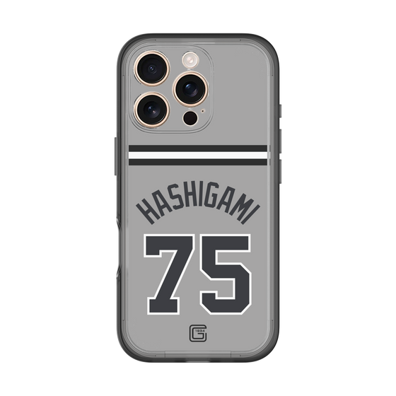 スリムプロテクションプレミアムケース［ 読売ジャイアンツ - #75 HASHIGAMI - ビジター ］
