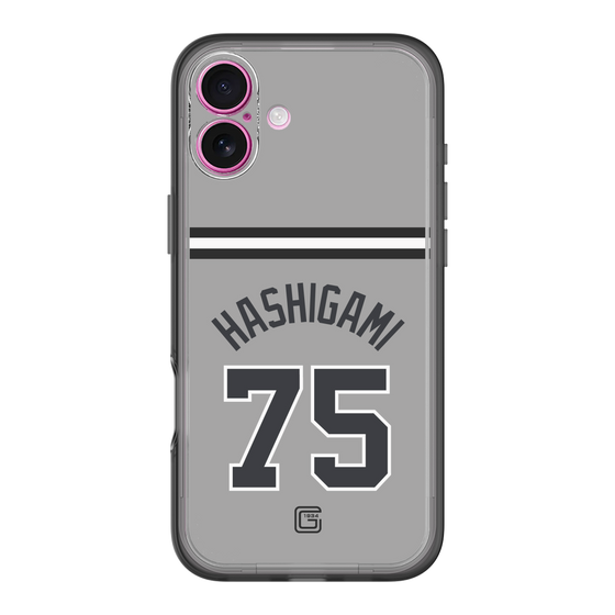 スリムプロテクションプレミアムケース［ 読売ジャイアンツ - #75 HASHIGAMI - ビジター ］
