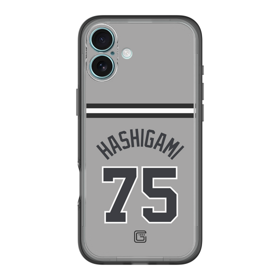スリムプロテクションプレミアムケース［ 読売ジャイアンツ - #75 HASHIGAMI - ビジター ］