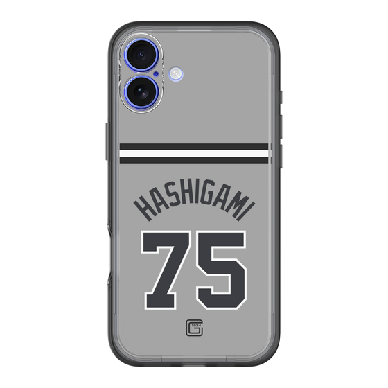 スリムプロテクションプレミアムケース［ 読売ジャイアンツ - #75 HASHIGAMI - ビジター ］