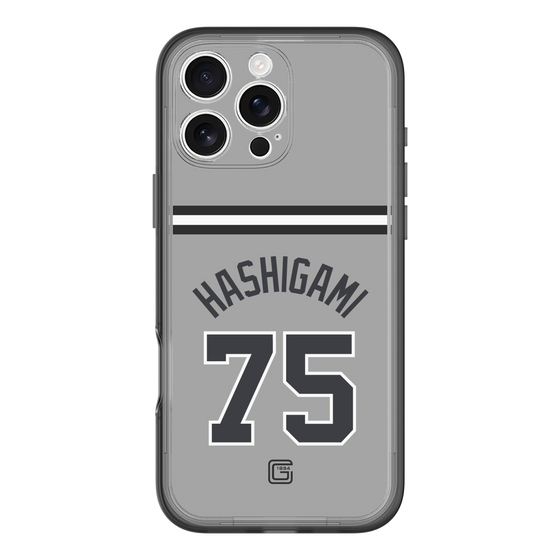 スリムプロテクションプレミアムケース［ 読売ジャイアンツ - #75 HASHIGAMI - ビジター ］