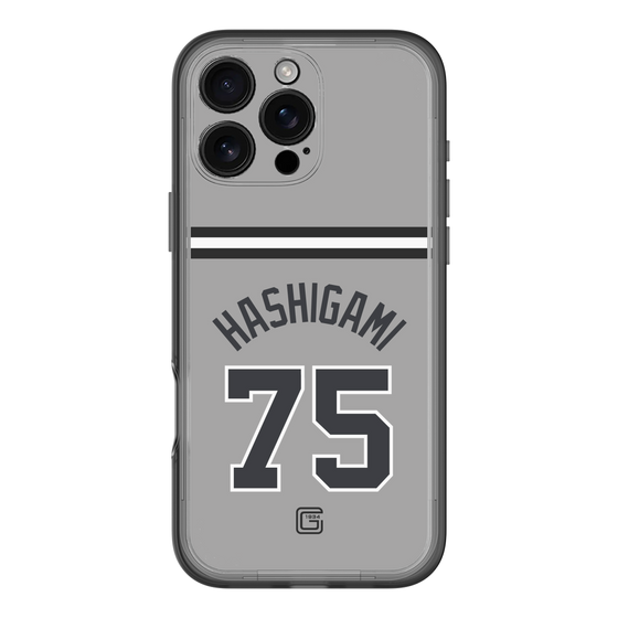 スリムプロテクションプレミアムケース［ 読売ジャイアンツ - #75 HASHIGAMI - ビジター ］